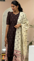 Brown Raw Silk  - 3197