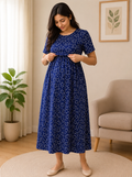 Navy Blue zipless Maternity Wear - 3316