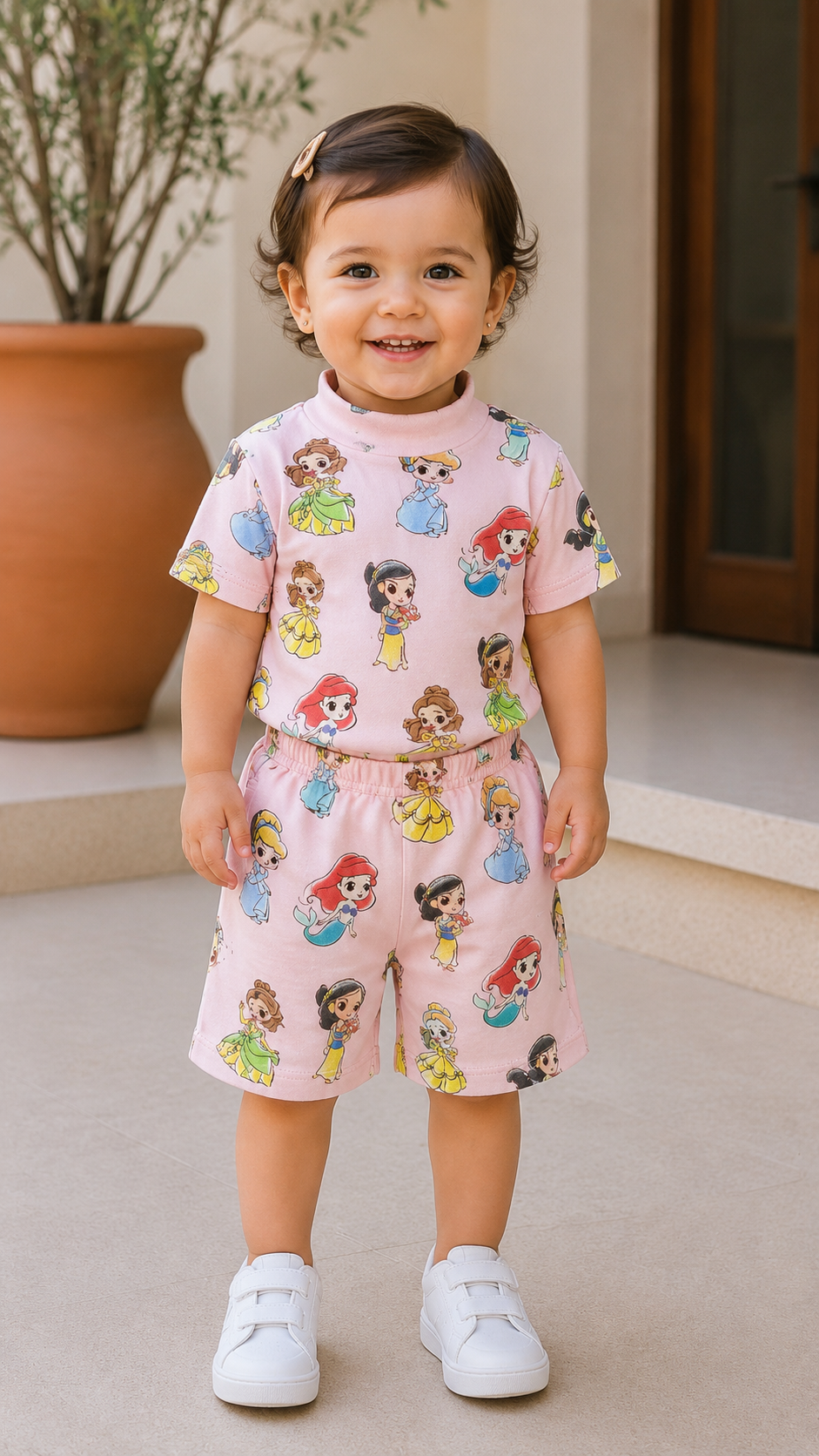 Light Pink  Unisex Kids Co-ord Set