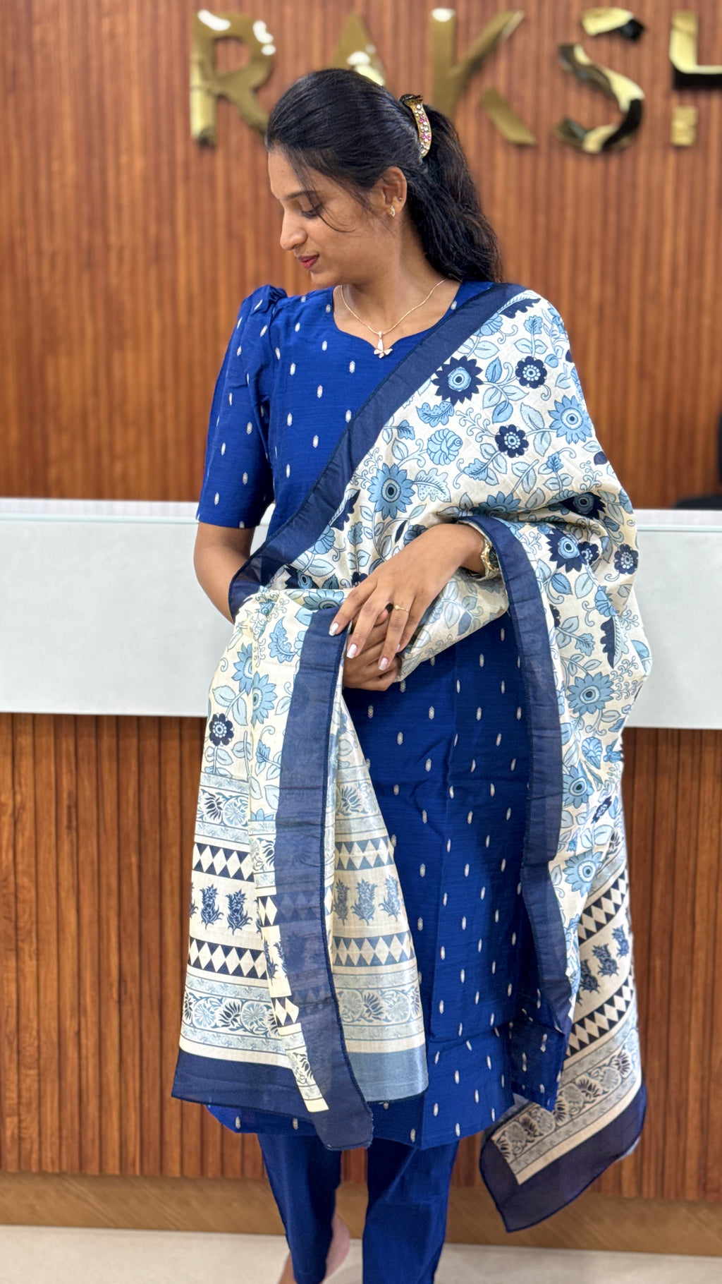 Blue Raw Silk - 3196