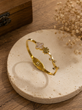 Floral Crystal Gold Bracelet - 3400