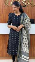 Black Raw silk - 3201
