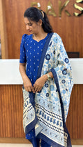 Blue Raw Silk - 3196