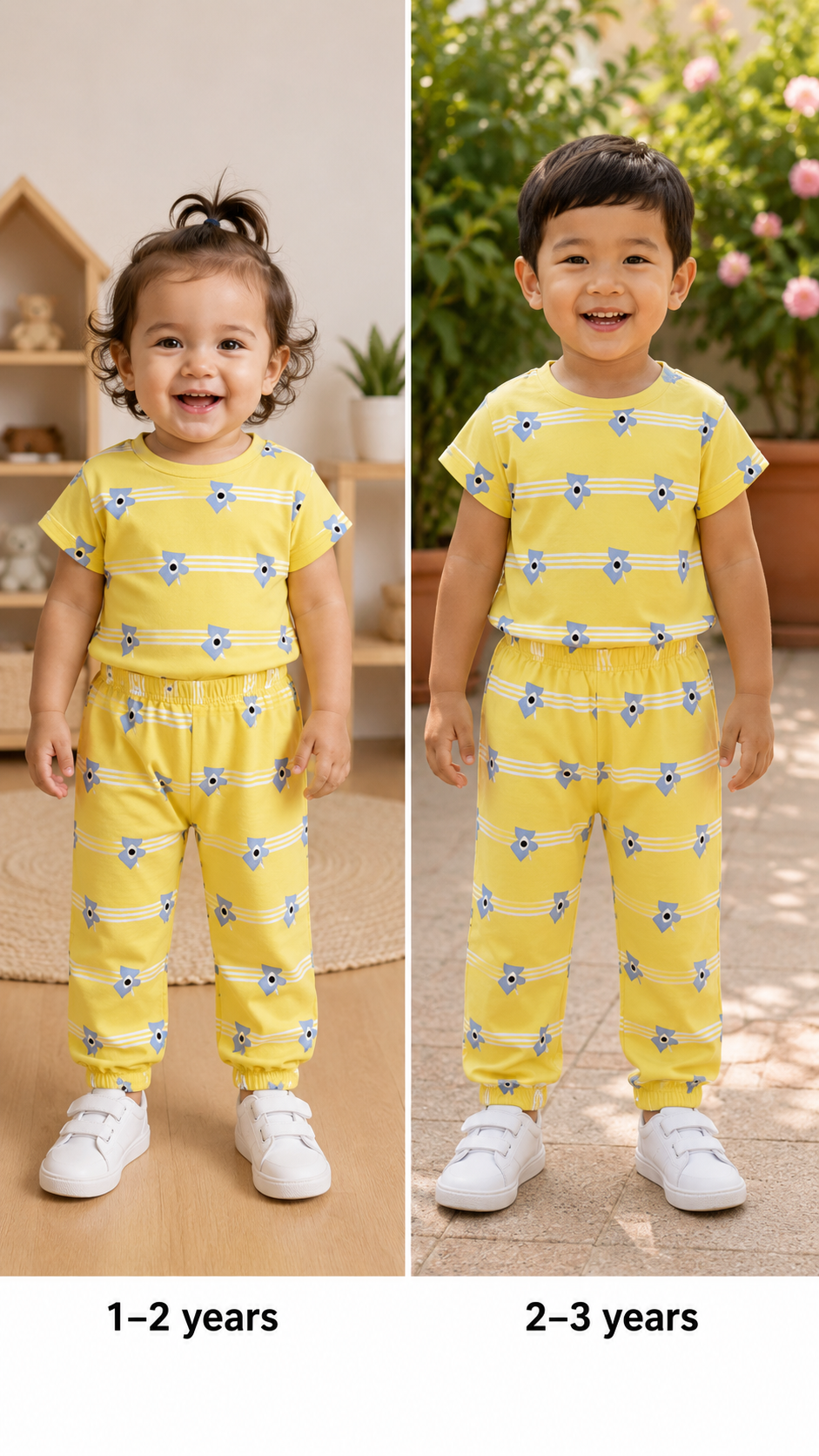Bright Yellow Unisex Kids Co-ord Set