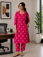 Rani Pink Cotton Co-ord Set - 3515