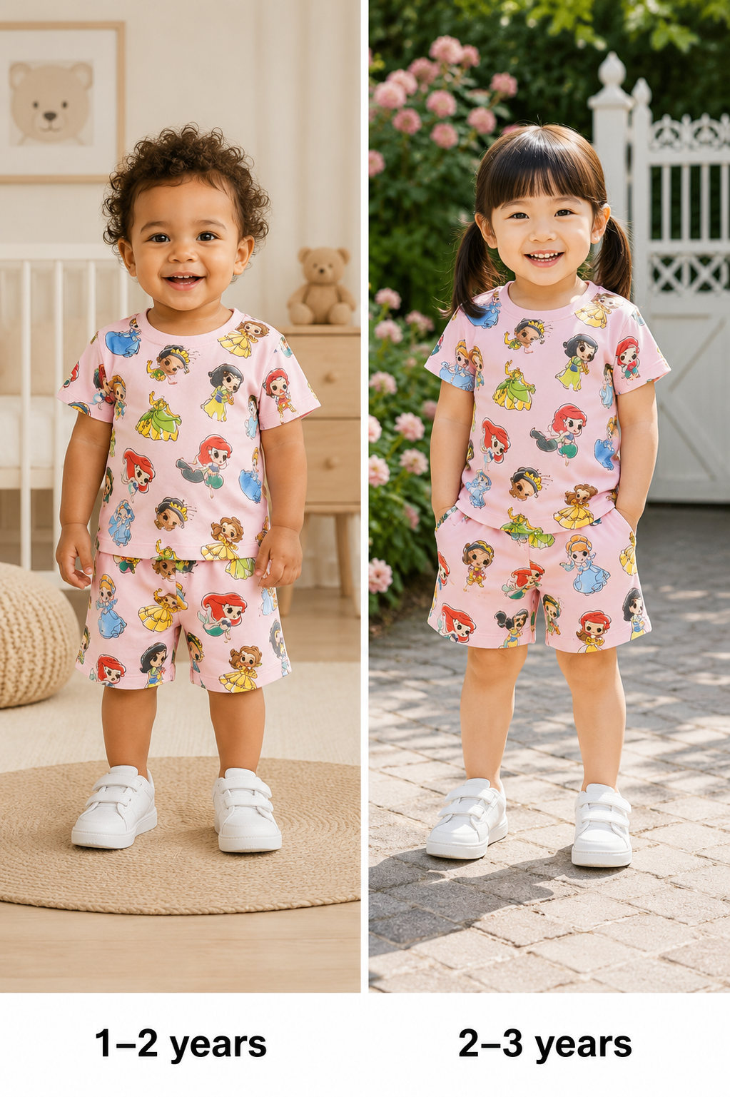 Light Pink  Unisex Kids Co-ord Set