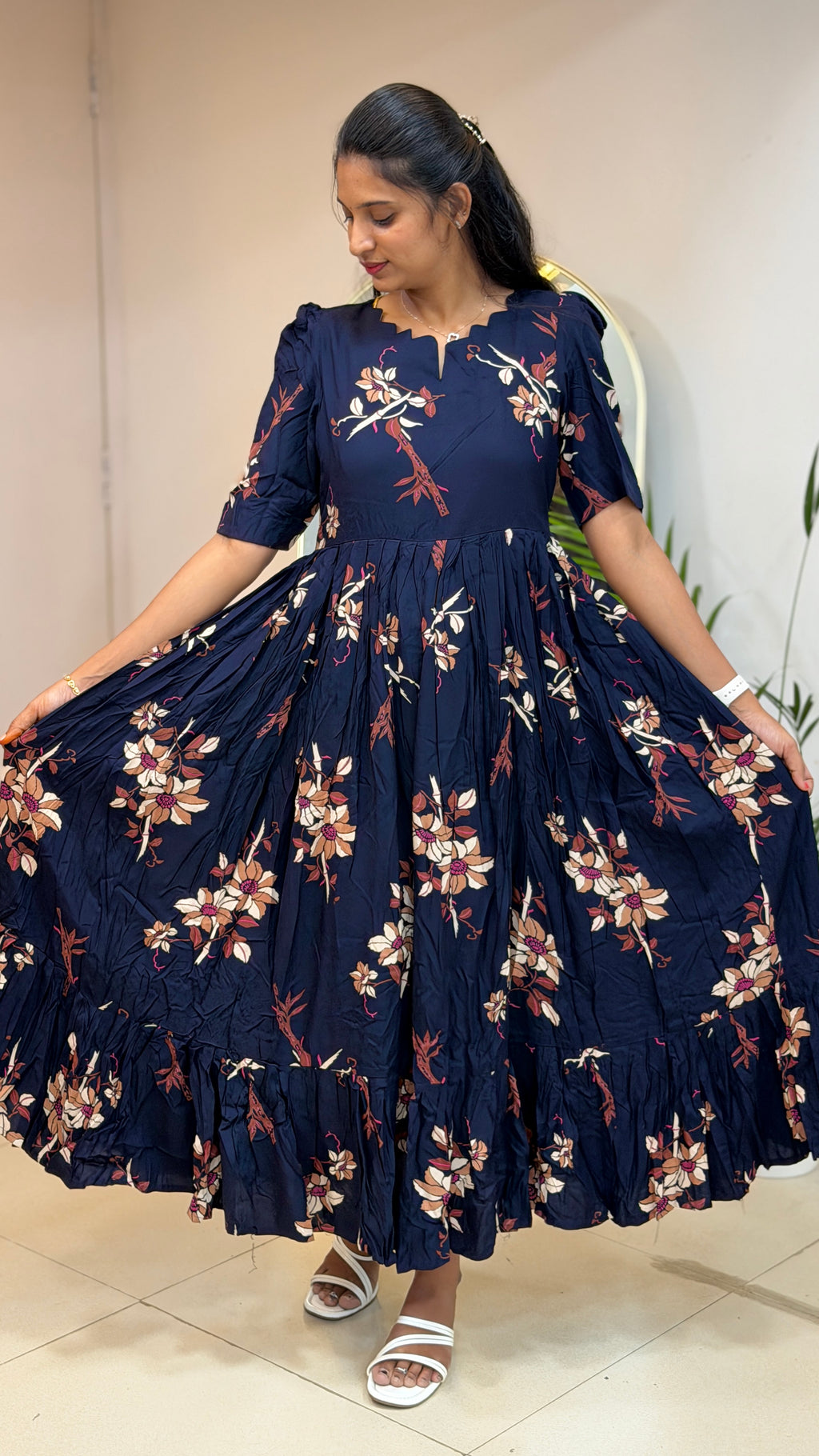 Ink Blue Heavy Rayon Maxi - 2966