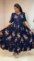 Ink Blue Heavy Rayon Maxi - 2966