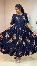 Ink Blue Heavy Rayon Maxi - 2966