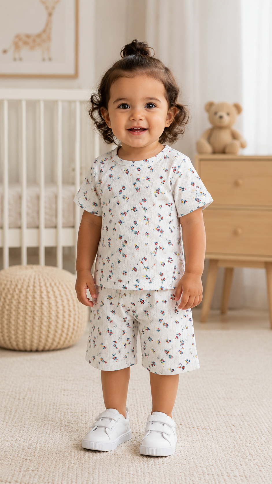 White Unisex Kids Co-ord Set
