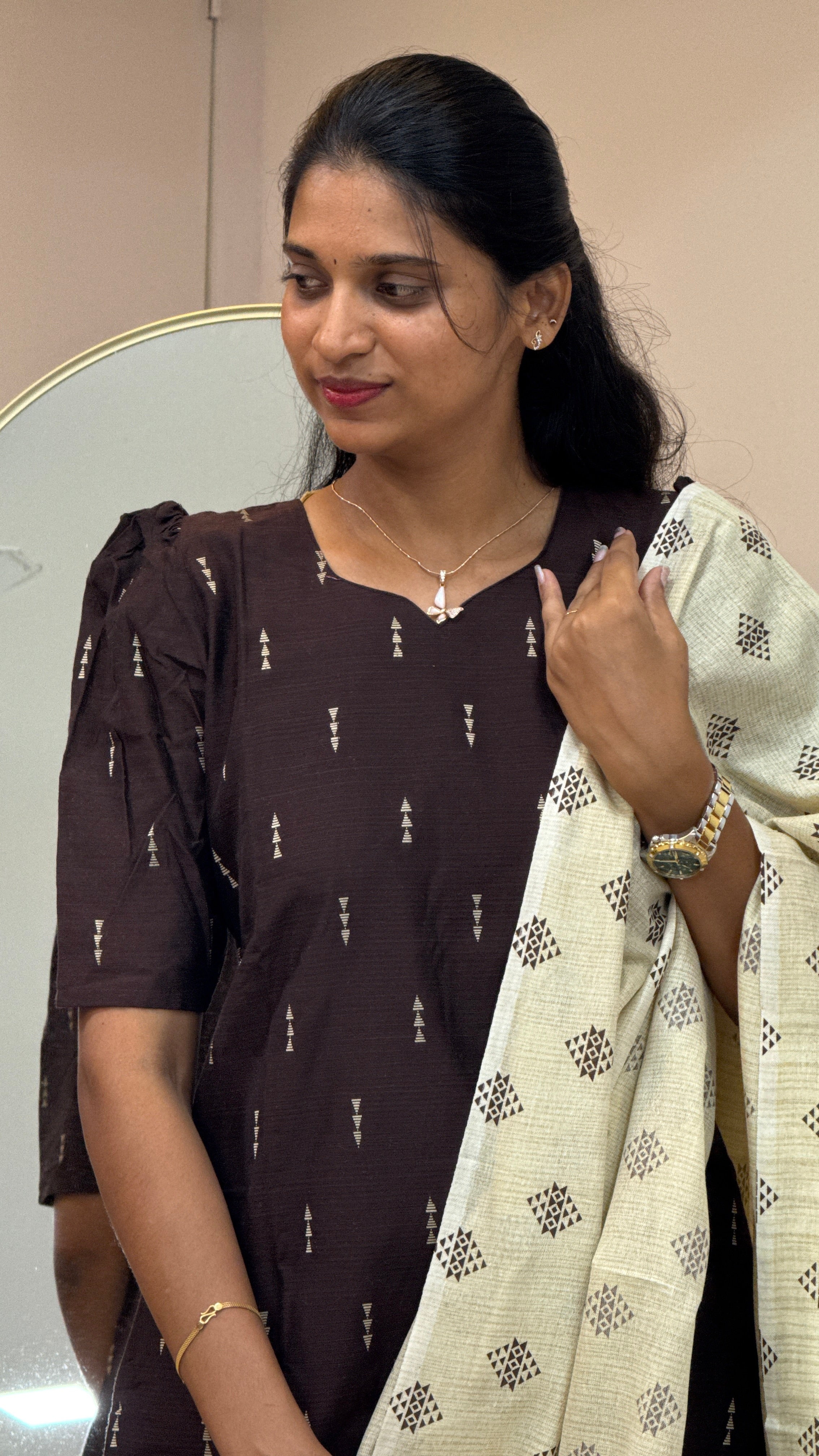 Brown Raw Silk  - 3197