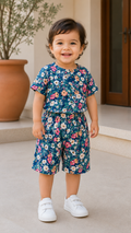Teal Blue Unisex Kids Co-ord Set
