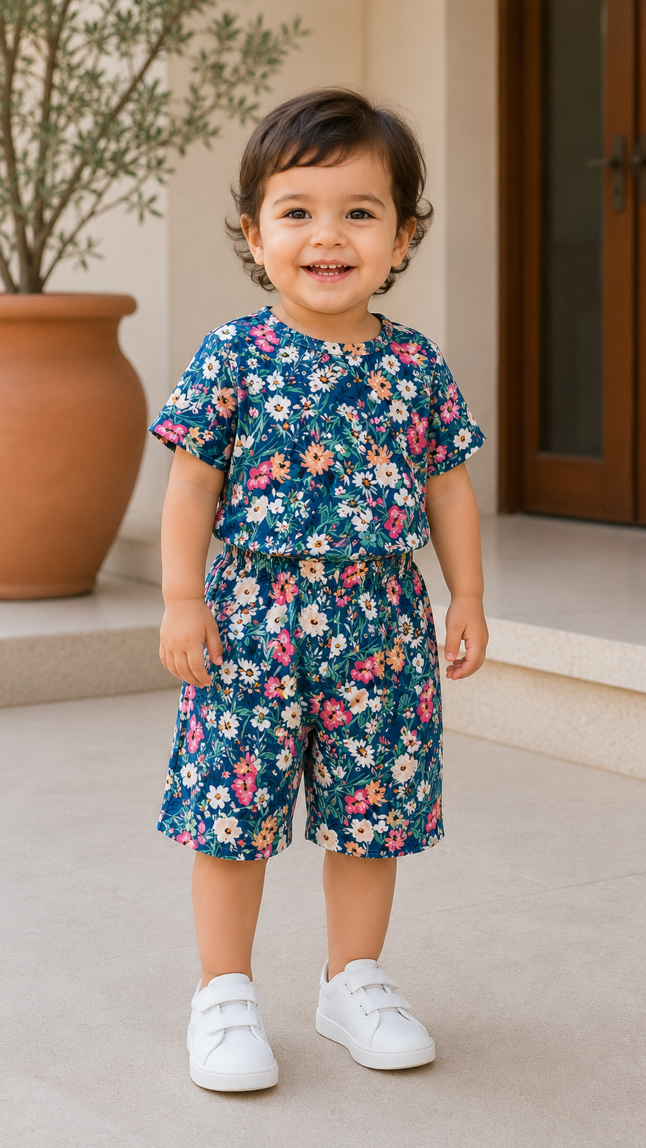 Teal Blue Unisex Kids Co-ord Set