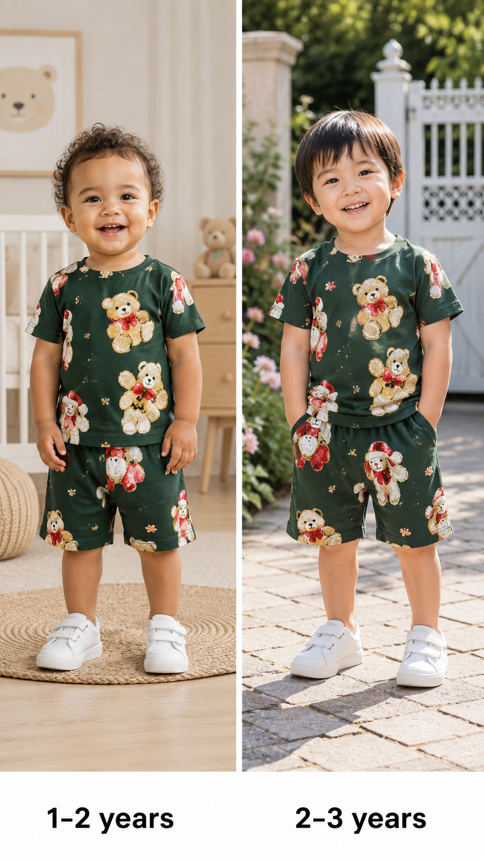 Dark Green  Unisex Kids Co-ord Set