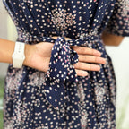 Blue Dot Heavy Rayon Feeding Maxi - 2993
