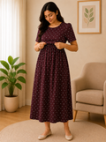 Coffee Brown Zipless Maternity Wear - 3312