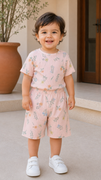 Light Peach  Unisex Kids Co-ord Set