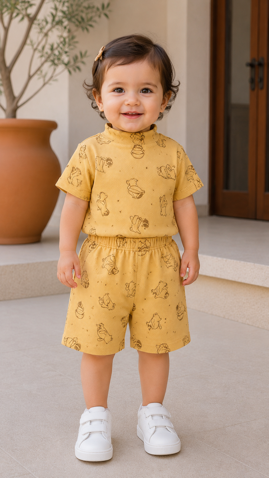 Mustard Yellow Unisex Kids Co-ord Set
