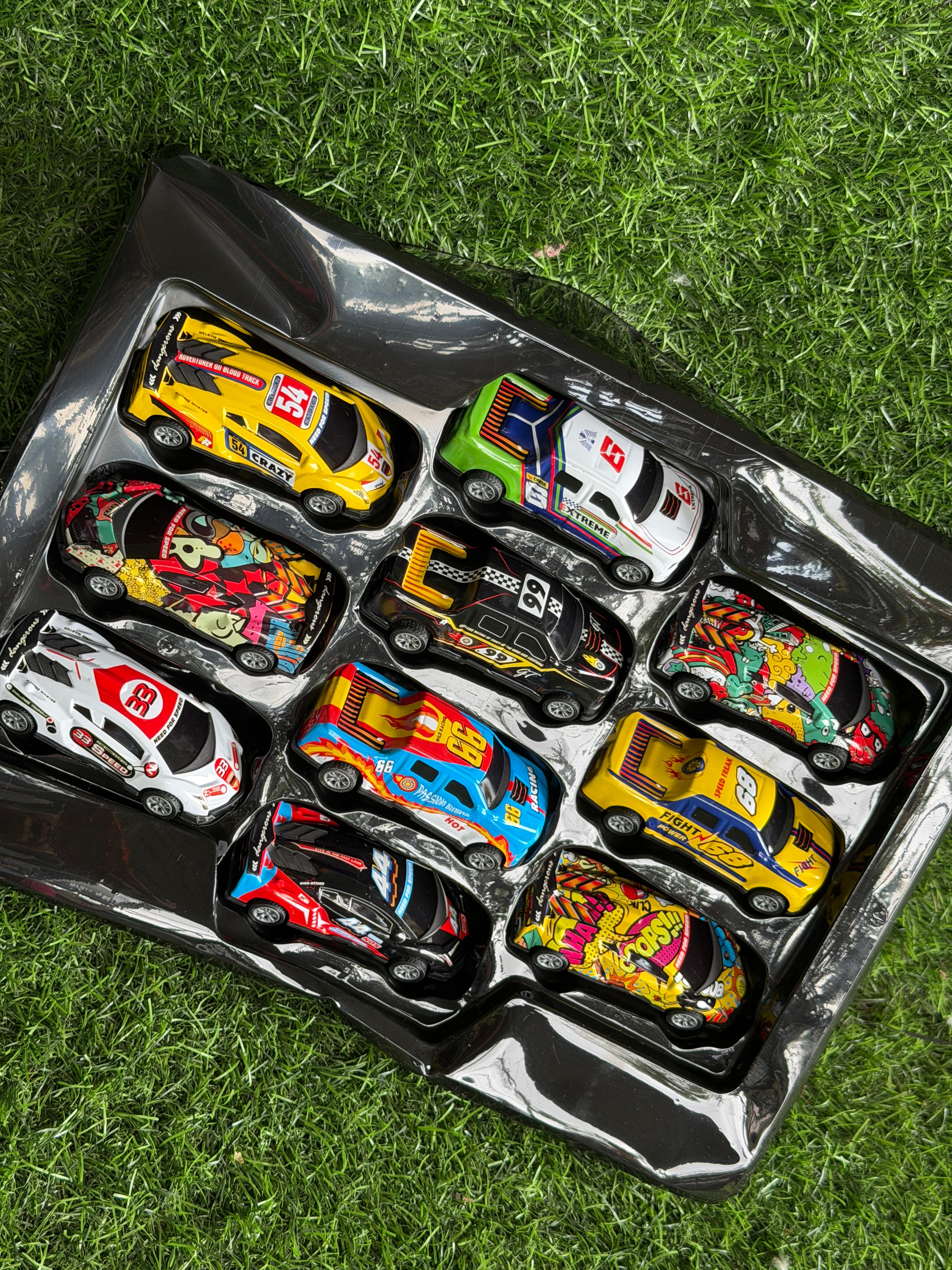 Metal Racing Cars Pack of 10