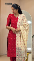 Red Raw Silk  - 3202