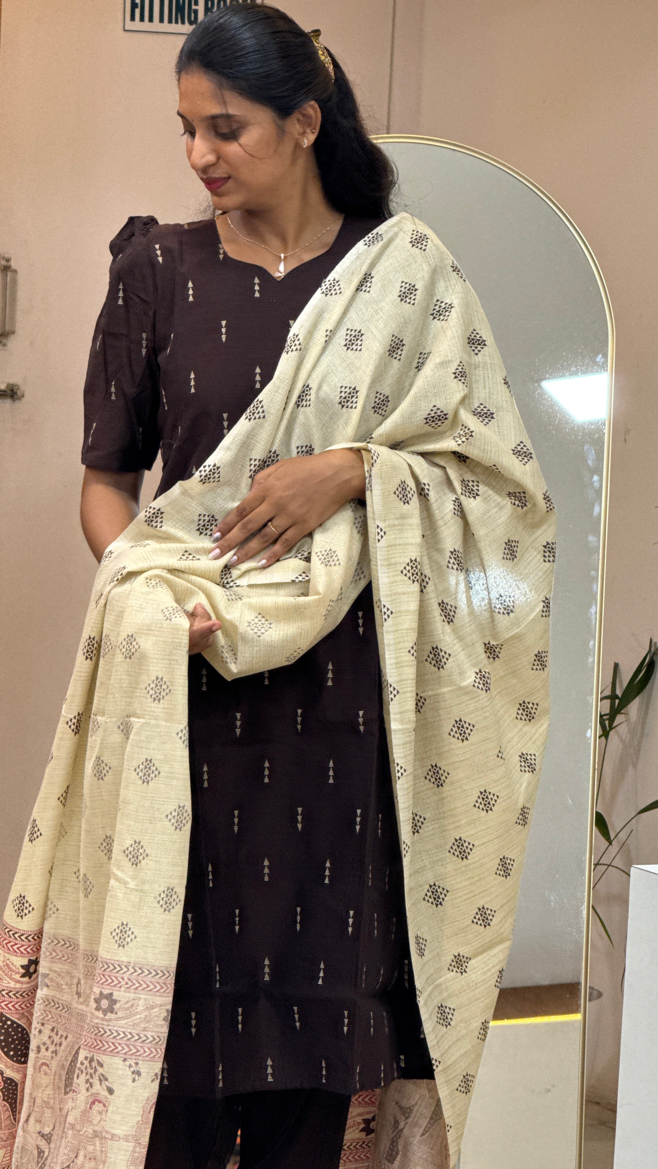 Brown Raw Silk  - 3197