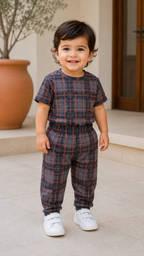 Grey  Unisex Kids Co-ord Set