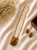 Antique Lakshmi Temple Long Necklace Set - 3347