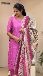 Lotus pink Raw Silk - 3198
