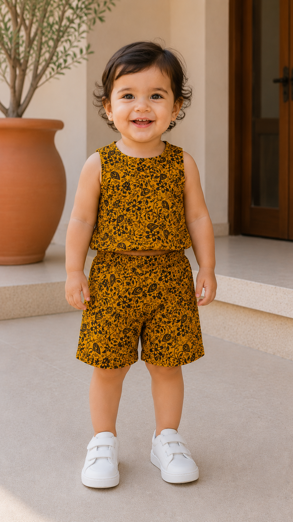 Mustard Yellow  Unisex Kids Co-ord Set