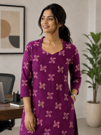 Magenta Purple Cotton Co-ord Set  - 3510