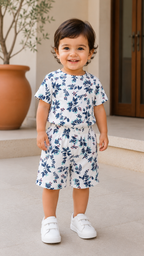 White  Unisex Kids Co-ord Set