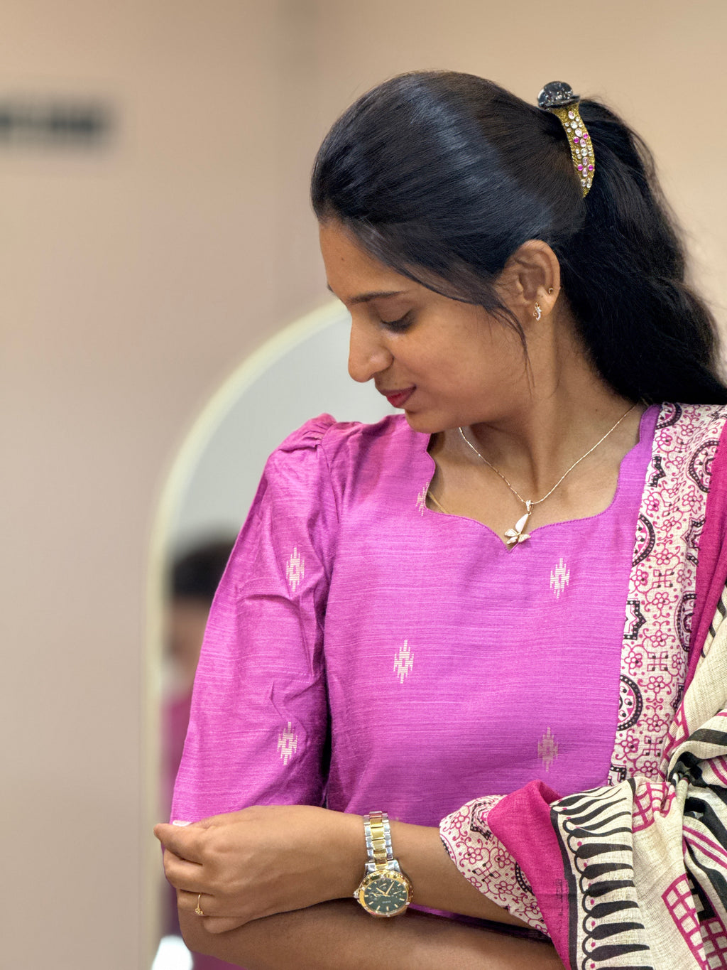 Lotus pink Raw Silk - 3198