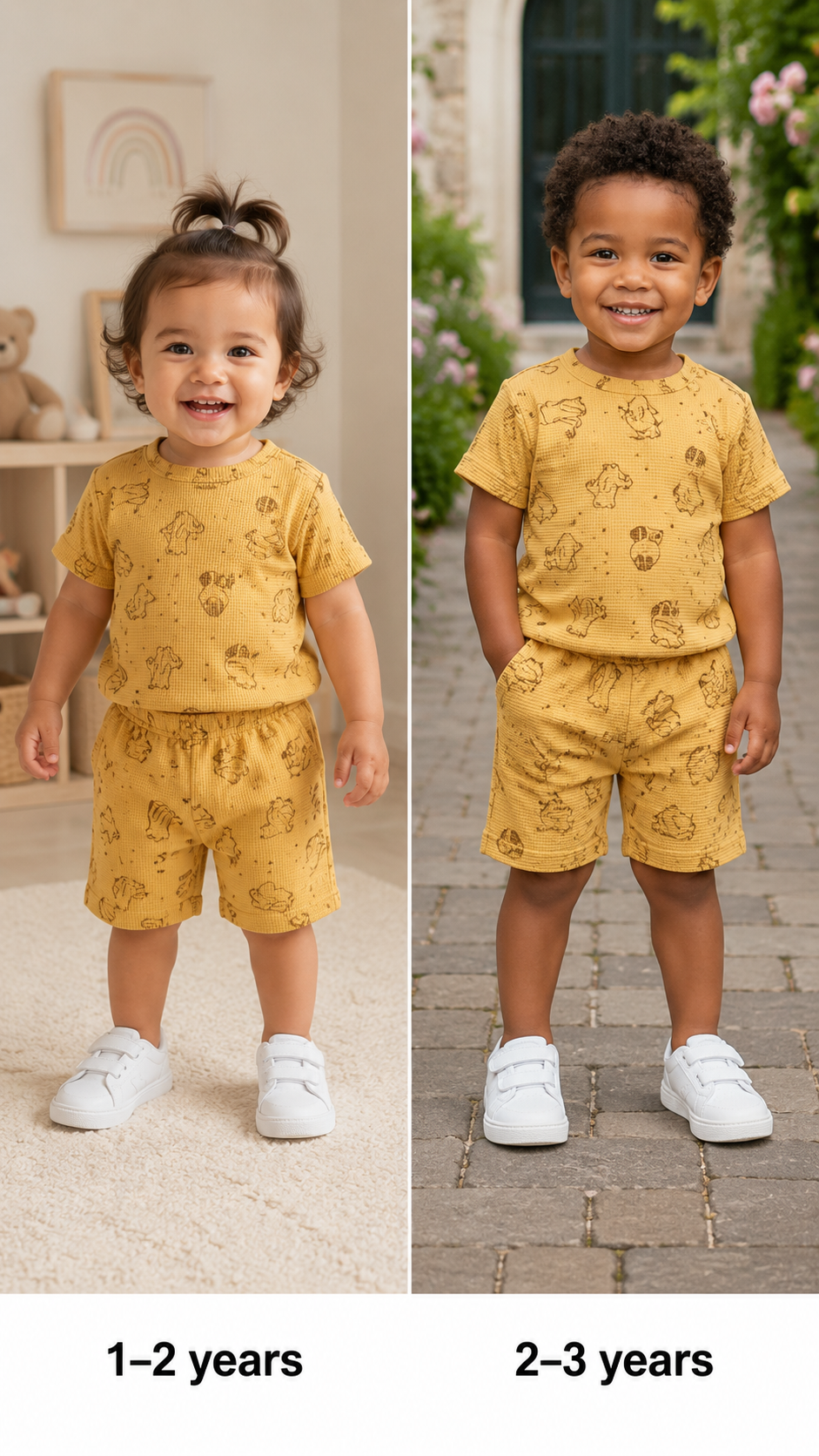 Mustard Yellow Unisex Kids Co-ord Set