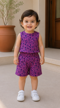 Pink Soft Cotton Unisex Kids Co-ord Set