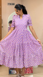 Purple Cotton Flex Maxi - 3254