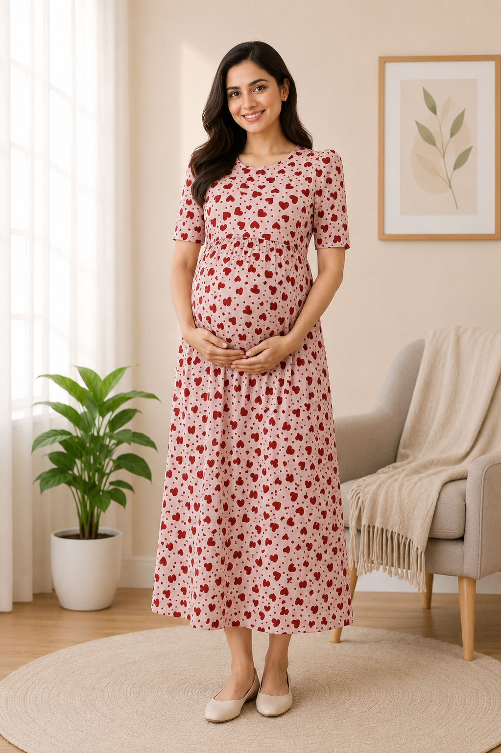Light Pink Zipless Maternity Wear- 3311