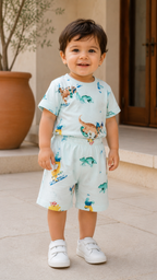 Sky Blue Unisex Kids Co-ord Set