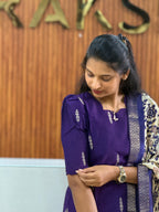 Purple Raw silk - 3200