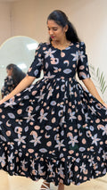 Black Grey Heavy Rayon Maxi - 2971