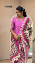 Lotus pink Raw Silk - 3198