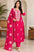 Rani Pink Roman Silk Set - 3305