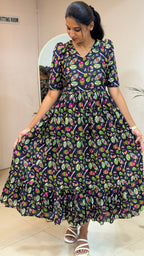 Black Instrument Cotton Maxi - 3100