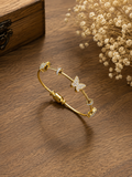 Crystal Butterfly Gold Bracelet - 3372