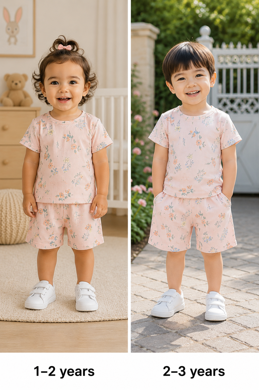 Light Peach  Unisex Kids Co-ord Set