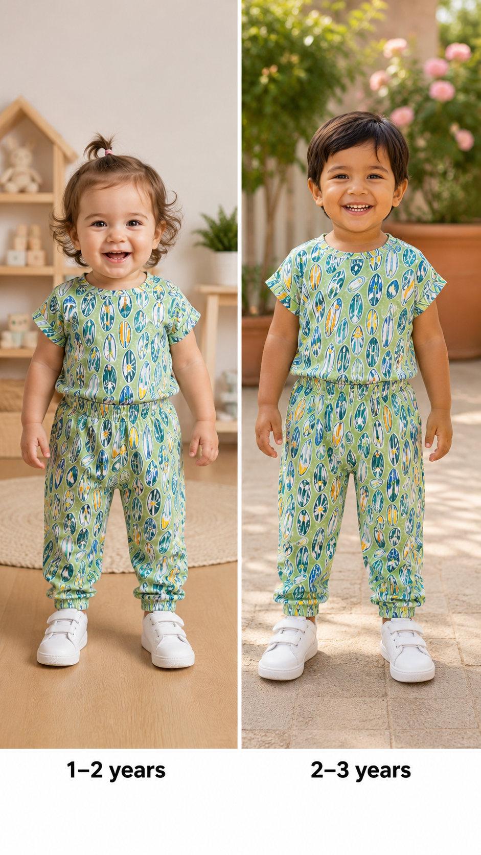 Green- Kids Unisex Coord sets