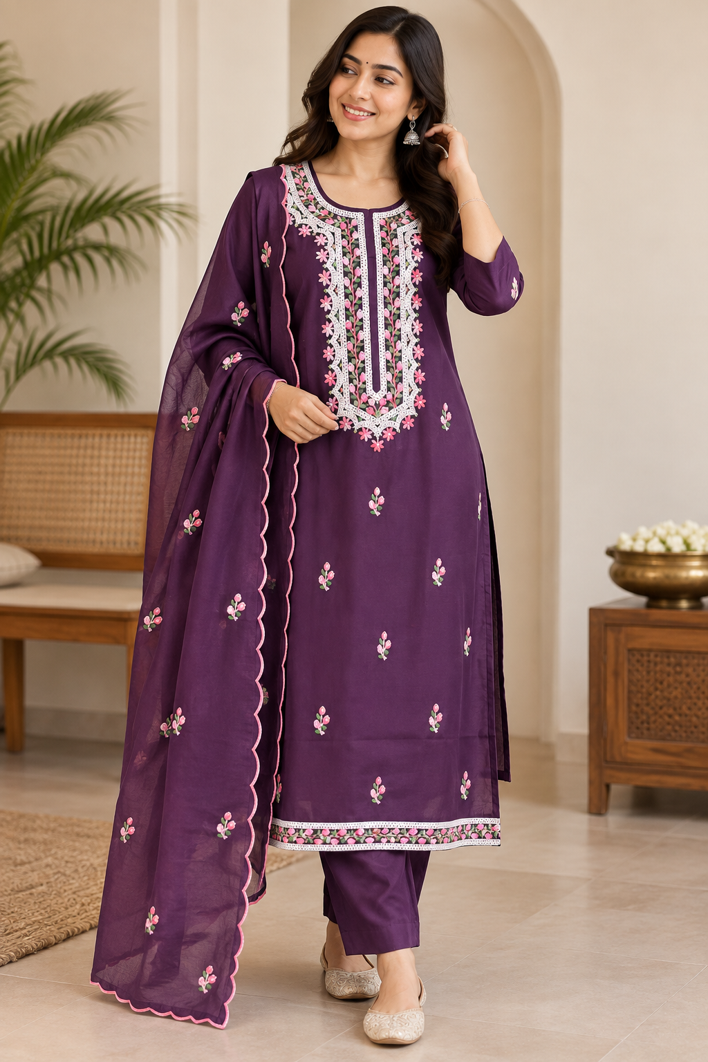 Deep Purple Roman Silk Set  - 3285