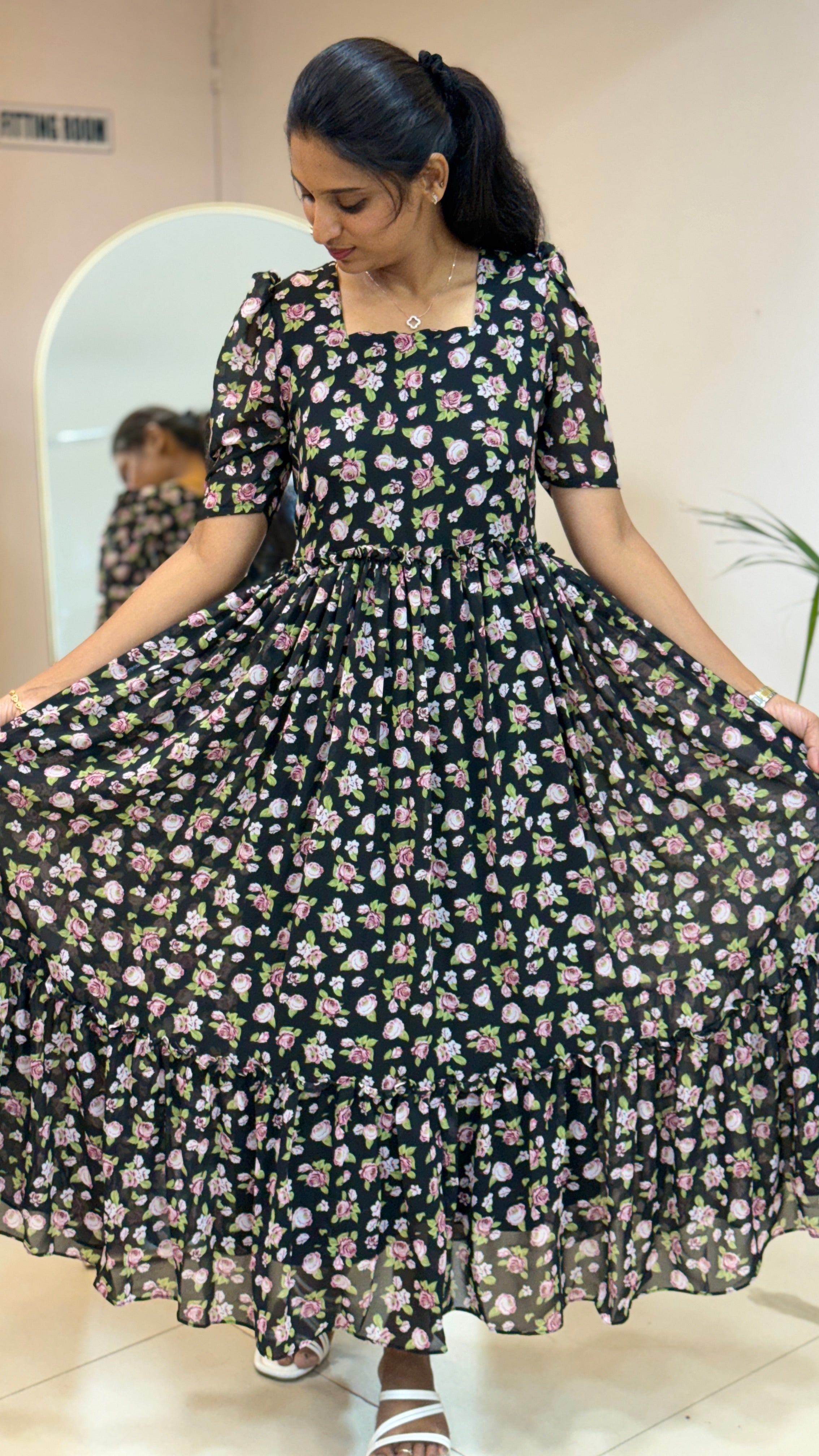 Black Geogertte Maxi - 3097