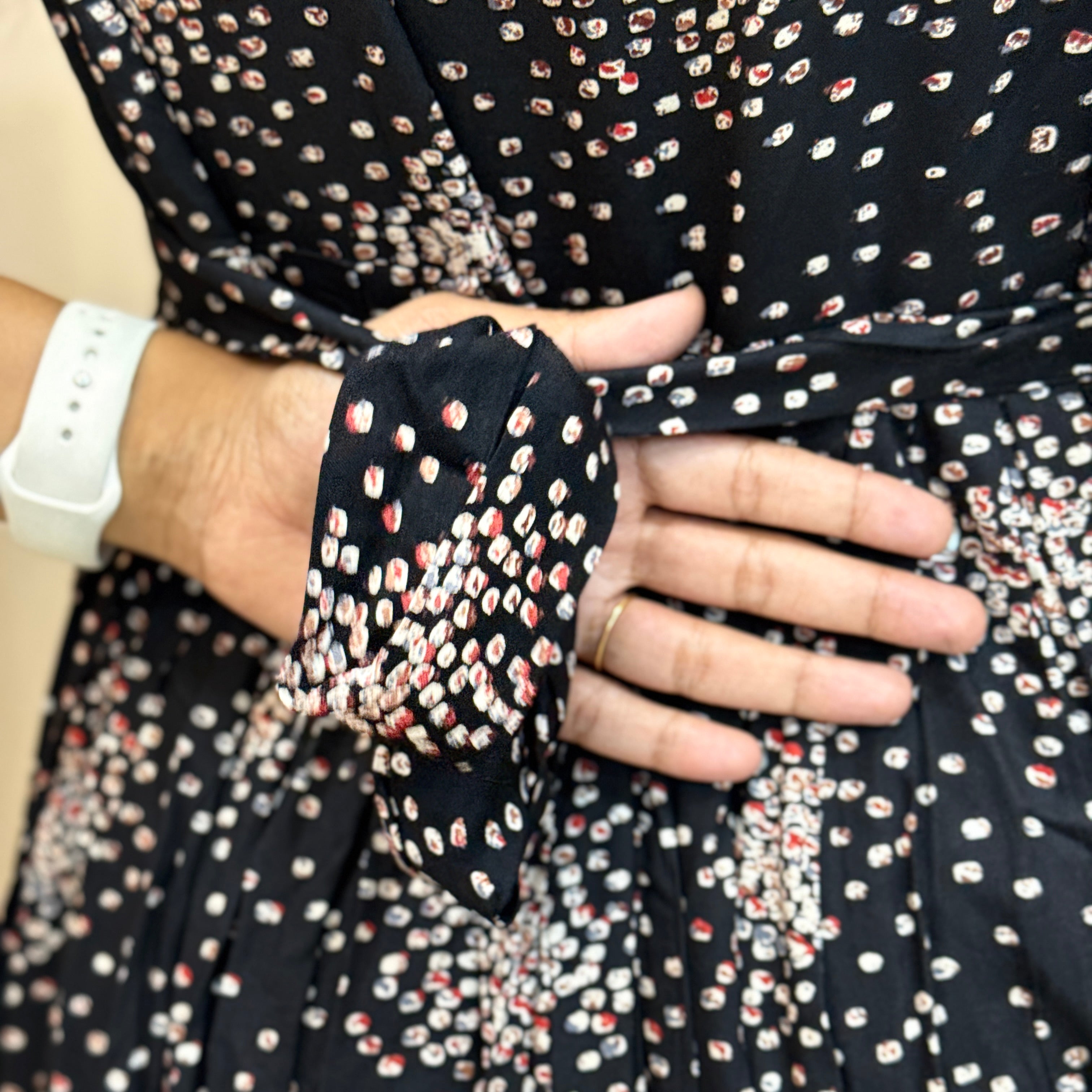 Black Dot Heavy Rayon Feeding Maxi - 2992