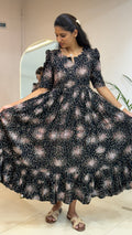 Black Dot Heavy Rayon Feeding Maxi - 2992