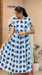 Blue Cotton Maxi - 3096
